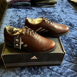 Adidas Tour Metal brown leather golf shoes